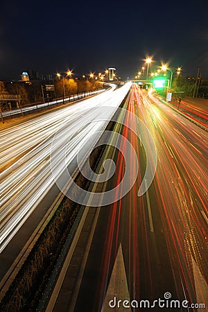 Traffic Night of City Stock Photo