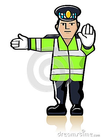 Traffic Officer Vector Illustration