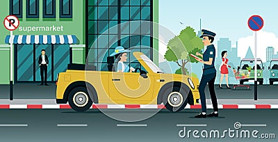 Traffic police Vector Illustration