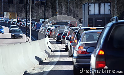 Traffic queue Stock Photo