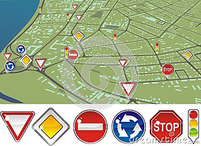 Traffic regulations Vector Illustration