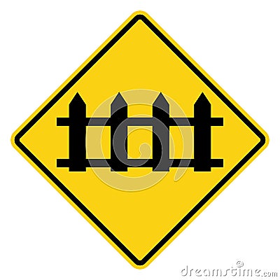 Traffic Signs,Warning Signs,Railway crossing with automatic gates Cartoon Illustration