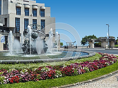 Traffic Roundabout in the centre of Funchal on the Island of Madiera Editorial Stock Photo