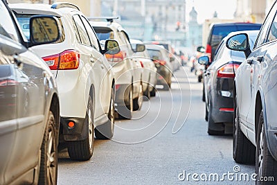 Traffic during the rush hour Stock Photo