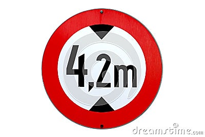 Traffic sign altitude limitation Stock Photo