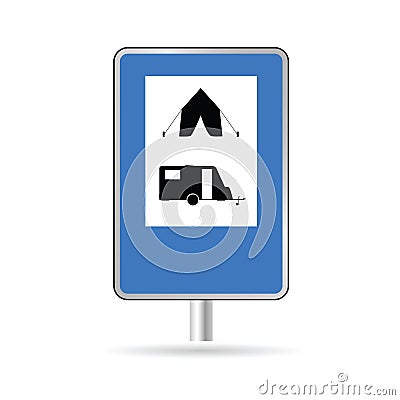 Traffic sign for camping vector Vector Illustration