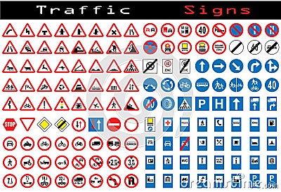 Traffic sign collection Stock Photo