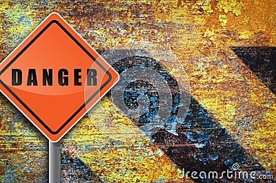 Traffic sign danger. Stock Photo