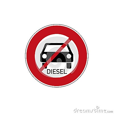 Diesel driving prohibited Stock Photo