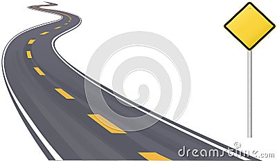 Traffic sign information copy space on highway Vector Illustration