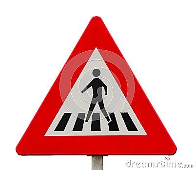 Traffic sign for pedestrian crossing Stock Photo