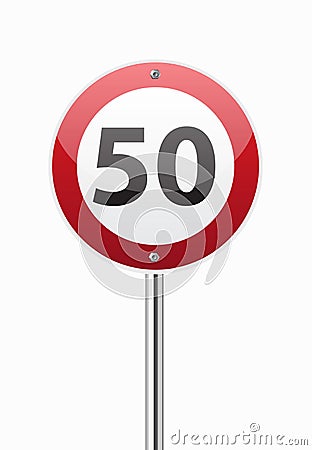 Traffic sign speed limit fifty Vector Illustration