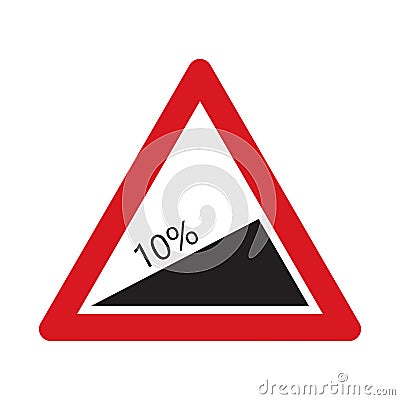 Traffic sign steep descent Vector Illustration