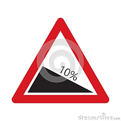 Traffic sign steep descent Vector Illustration