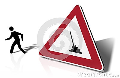 Traffic sign strike Cartoon Illustration