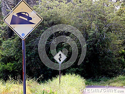 A traffic sign of tortuous road Editorial Stock Photo