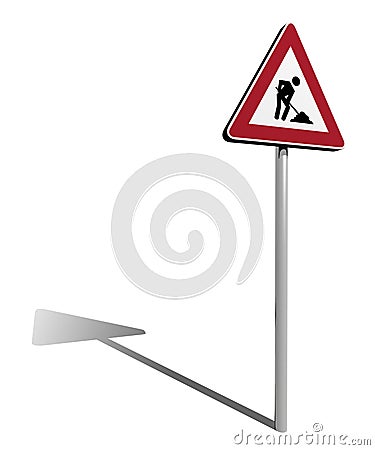 Traffic sign work in progress Cartoon Illustration