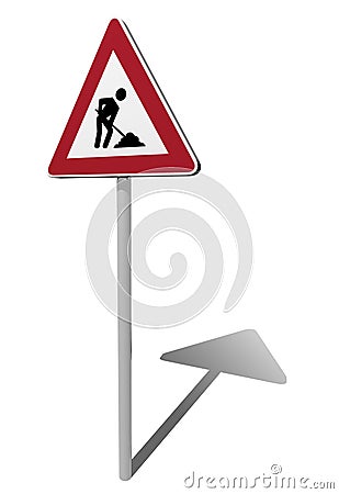 Traffic sign work in progress Cartoon Illustration