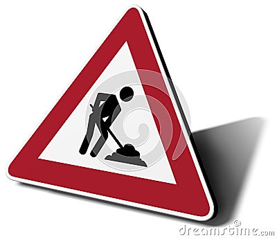 Traffic sign work in progress Cartoon Illustration