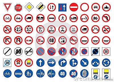 Traffic signs Vector Illustration