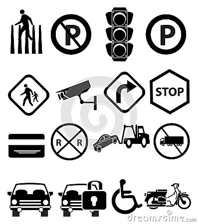 Traffic Signs Icons Set Vector Illustration