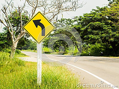 Traffic Signs turn left Stock Photo