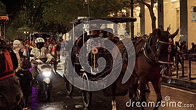 Traffic situation on Jalan Malioboro at night Editorial Stock Photo