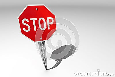 Traffic stop sign over a bright background Stock Photo