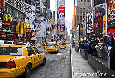 Traffic Times Square Editorial Stock Photo