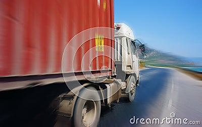 Traffic of transport vehicle on highway 1A Stock Photo