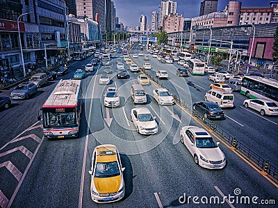 traffic view in Wuhan city Editorial Stock Photo