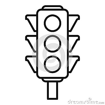 Trafic lights icon, outline style Vector Illustration