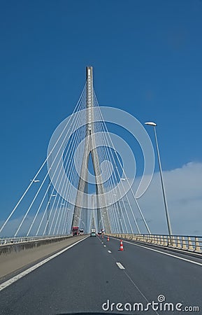 Normandy bridge, le Havre, France Editorial Stock Photo