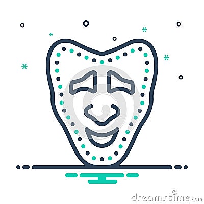 Mix icon for Tragedy, comedy and acting Vector Illustration