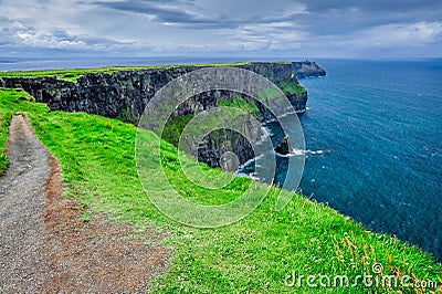 A Trail Along the Cliff's Edge Stock Photo