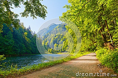 Trail in the Dunajec River Gorge. View from Slovak Stock Photo