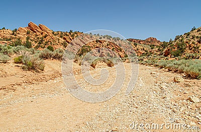 Rocky Trail to Wire Pass Slot Canyon Stock Photo