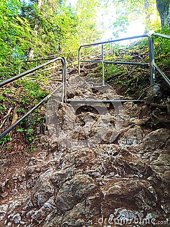 Trail leading on the top of Sokolica mountain,summer august 2022 Stock Photo