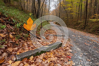 trail marker with arrow pointing in opposite direction, signaling a wrong turn Stock Photo