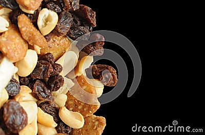 Trail Mix with Nuts and Raisins Stock Photo