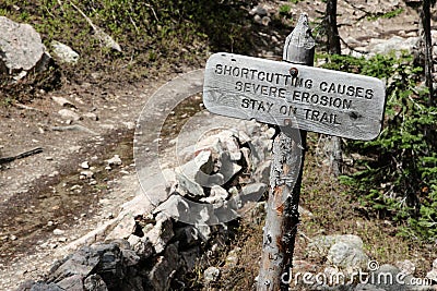 Trail shortcutting Stock Photo