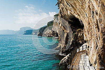 Trail to Grotta del Bue Marino Stock Photo