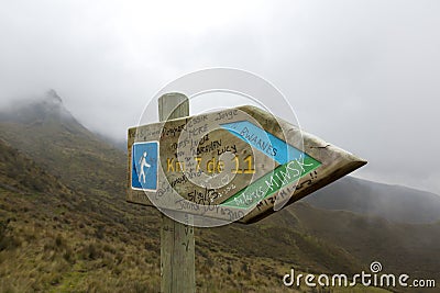 Trail to the Pichincha Volcano, Quito. Ecuador Editorial Stock Photo