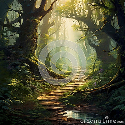 Trailblazers' Haven: Where wanderers find solace in nature's embrace Stock Photo