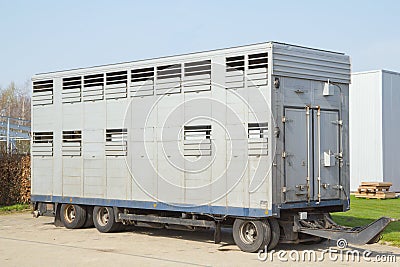 A trailer animal transport Stock Photo