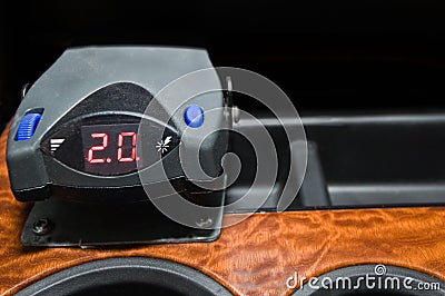 Trailer brake mounted on dashboard Stock Photo