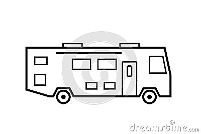Trailer Class A outline icon Vector Illustration