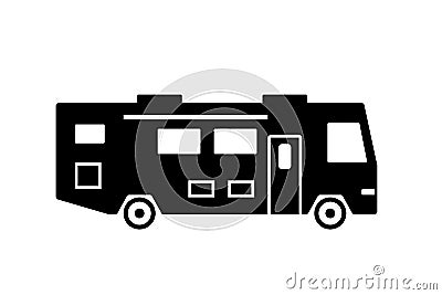 Trailer Class A silhouette icon Vector Illustration