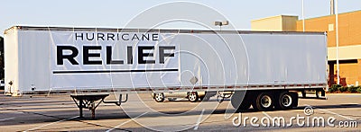 Hurricane Relief Truck for Irma and Harvey Victims Editorial Stock Photo