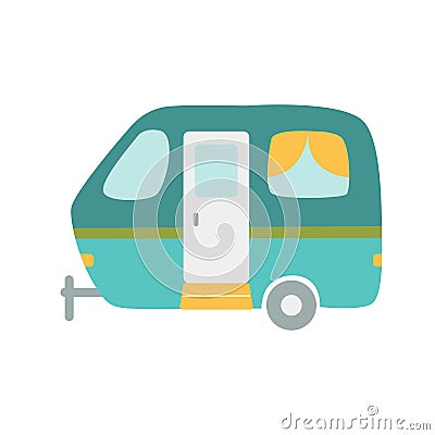Trailer for hiking, tourist trips, vector illustration in flat style Vector Illustration